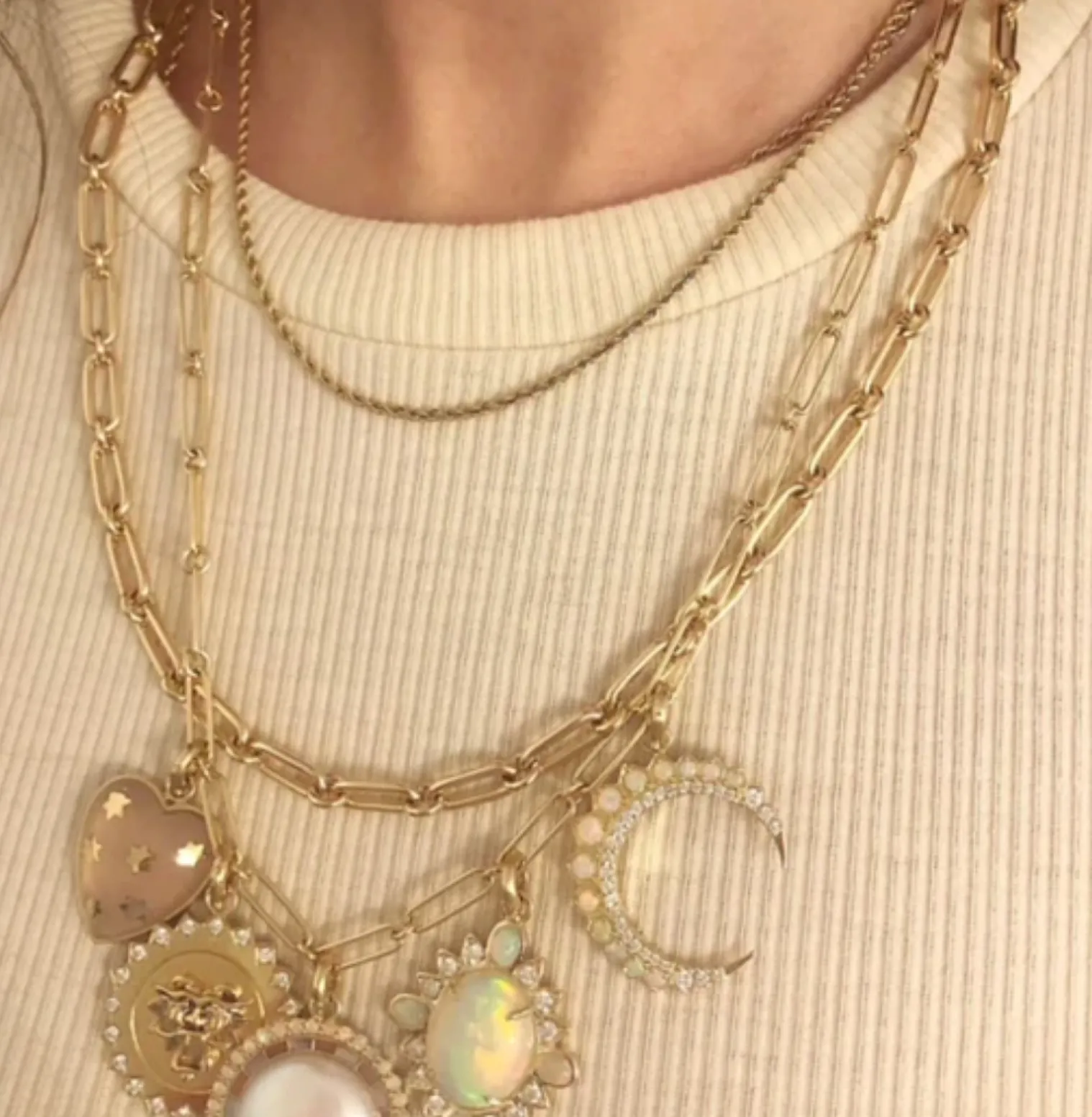 Alternating Link Grover Chain in yellow gold