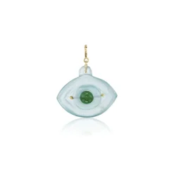 Aquamarine and Jade Eye Charm