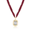 Aquamarine Seeds of Life Charm in Yellow Gold