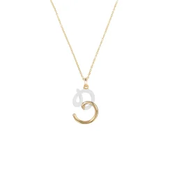 'B' Initial Alphabet Necklace in Yellow Gold