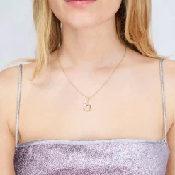 'B' Initial Alphabet Necklace in Yellow Gold