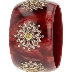 Bakelite Bangle with Citrine, Rhodolite Garnet and Pink Sapphire