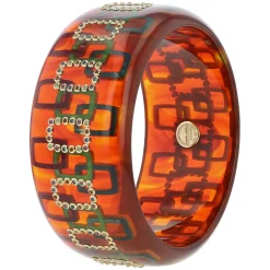 Bakelite Bangle with Citrine, Rhodolite Garnet, Peridot and Blue Sapphire