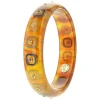 Bakelite Bangle with Citrine, Peridot and Smoky Quartz