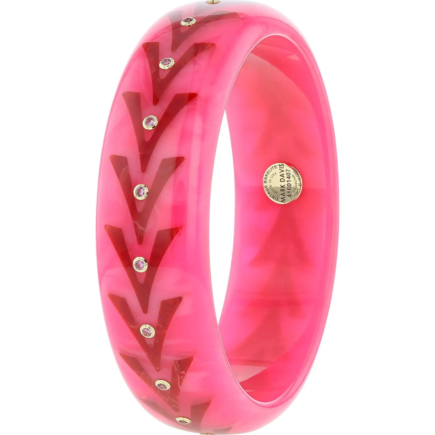 Bakelite Bangle with Rhodolite Garnet