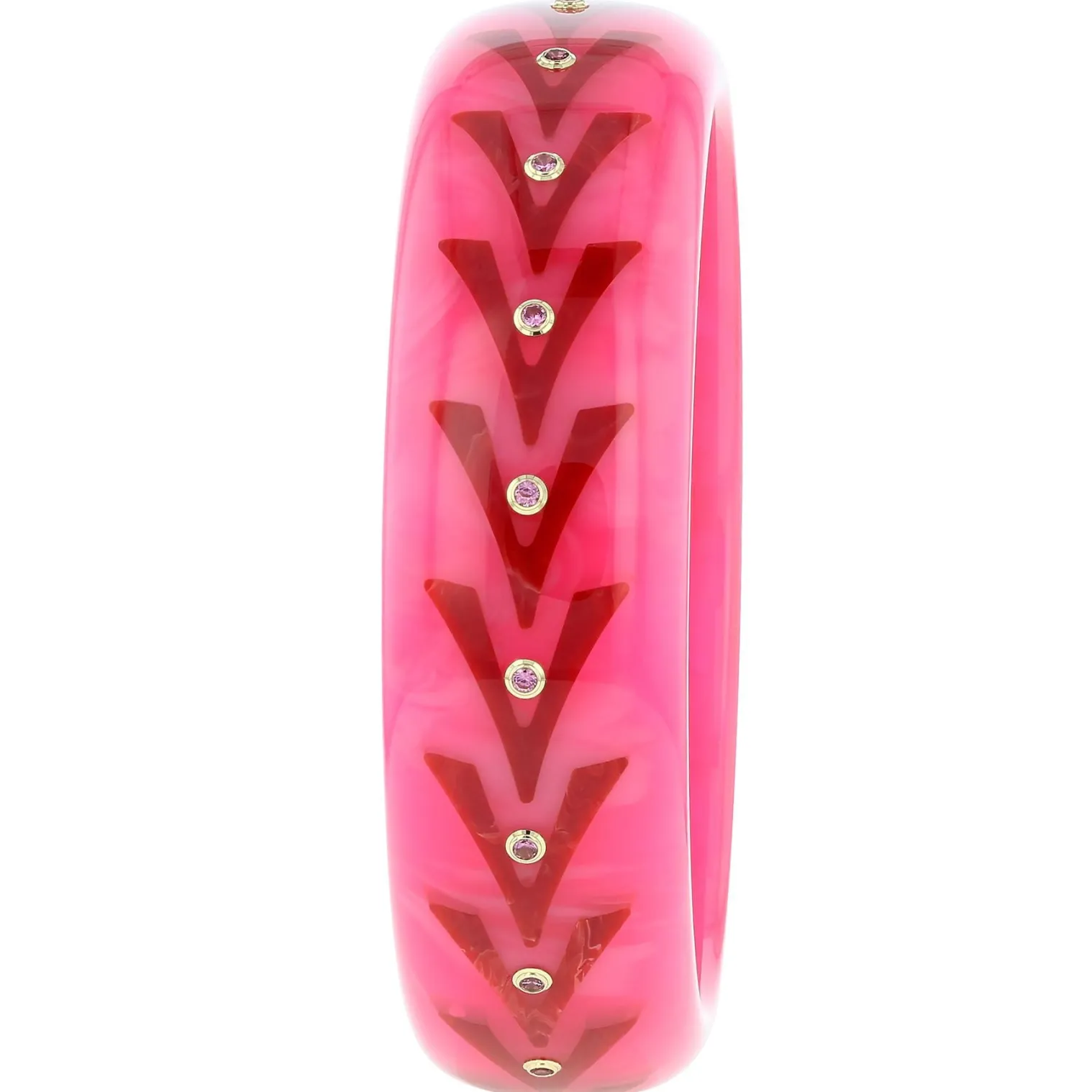 Bakelite Bangle with Rhodolite Garnet