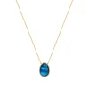 Blue Chalcedony Small Luna Necklace in Yellow Gold