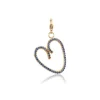 Blue Sapphire Open Heart Charm