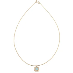 Blue Topaz Pendant Necklace in Yellow Gold