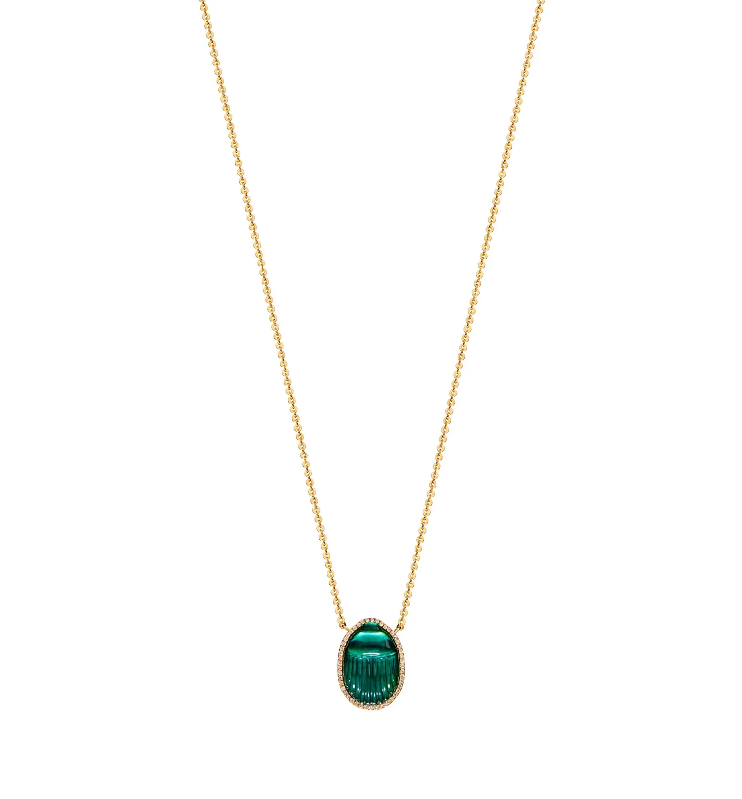 Chalcedony Scarab Small Gola Necklace