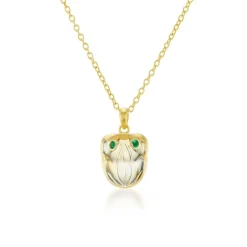 Citrine & Emerald Frog Pendant Necklace