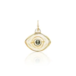 Citrine and Tahitian Pearl Eye Charm