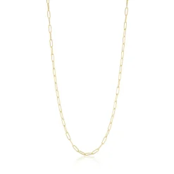 Classic Mini Paperclip Chain in Yellow Gold