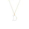 'D' Initial Alphabet Necklace in Yellow Gold