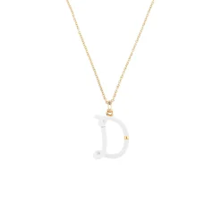 'D' Initial Alphabet Necklace in Yellow Gold