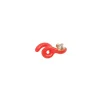 Diamond and Red Enamel Mini Loop Earring
