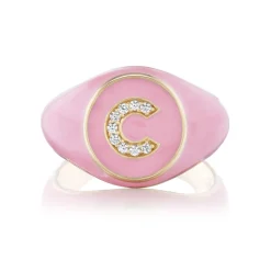 Diamond Monogram Signet Ring