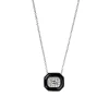 Emerald and White Diamond Oui Necklace in White Gold