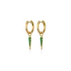 Emerald Diamond Pave Spike Huggies in Yellow Gold