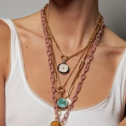 Francesca Chain with Alternating Links in Yellow Gold
