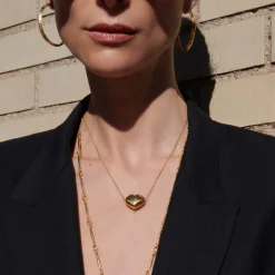 Gold Bubble Heart Necklace