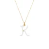 'K' Initial Alphabet Necklace in Yellow Gold