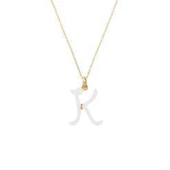 'K' Initial Alphabet Necklace in Yellow Gold