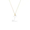 'L' Initial Alphabet Necklace in Yellow Gold