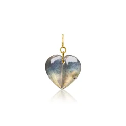 Labradorite Mini Split Heart Charm