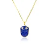 Lapis & Diamond Frog Pendant Necklace