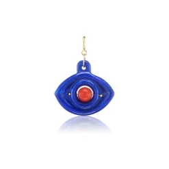 Lapis and Coral Eye Charm