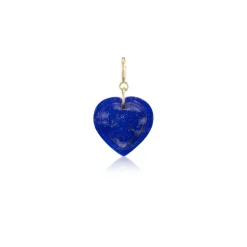 Lapis Cut Heart Charm