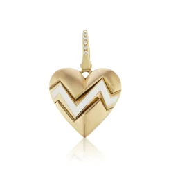 Large Heart Throb Charm White