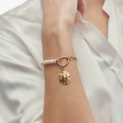 Lien Perles Bracelet in Yellow Gold