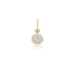 Mini White Diamond Pavé Scuba Charm in Yellow Gold