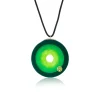 Peridot Bakelite Bullseye Necklace