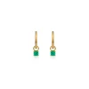 Petite Emerald Cushion Cut Diamond Huggies Earrings
