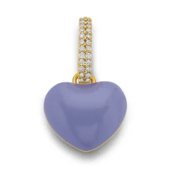 Purple Enamel Puffy Heart Pendant