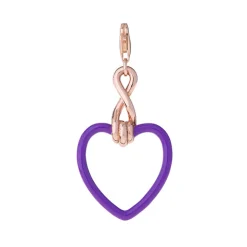 Purple Twisted Heart Charm