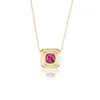 Rhodolite Garnet Ripple Pendant in Yellow Gold