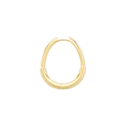 Riviera Creole Single Hoop Earring in Plain Yellow Gold