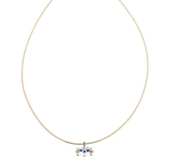 Rock Crystal Fortuneye Necklace in Yellow Gold