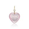 Rose Quartz Ripple Heart Charm