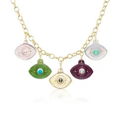 Ruby and Tahitian Pearl Stone Eye Charm