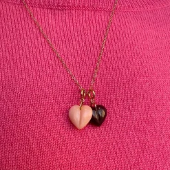 Ruby Mini Split Heart Charm