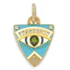 Sky Blue Enamel Guitar Pick Pendant in Yellow Gold