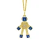 Tanzanite Van Mini Heart Pendant in Yellow Gold