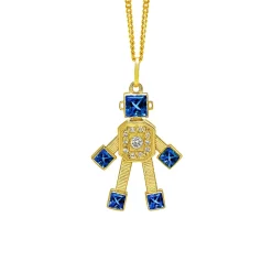 Tanzanite Van Mini Heart Pendant in Yellow Gold