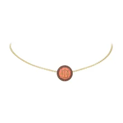 Vintage Essex Crystal Libra Necklace in Yellow Gold