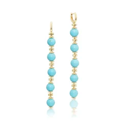Vintage Turquoise Porto Drop Earring in Yellow Gold